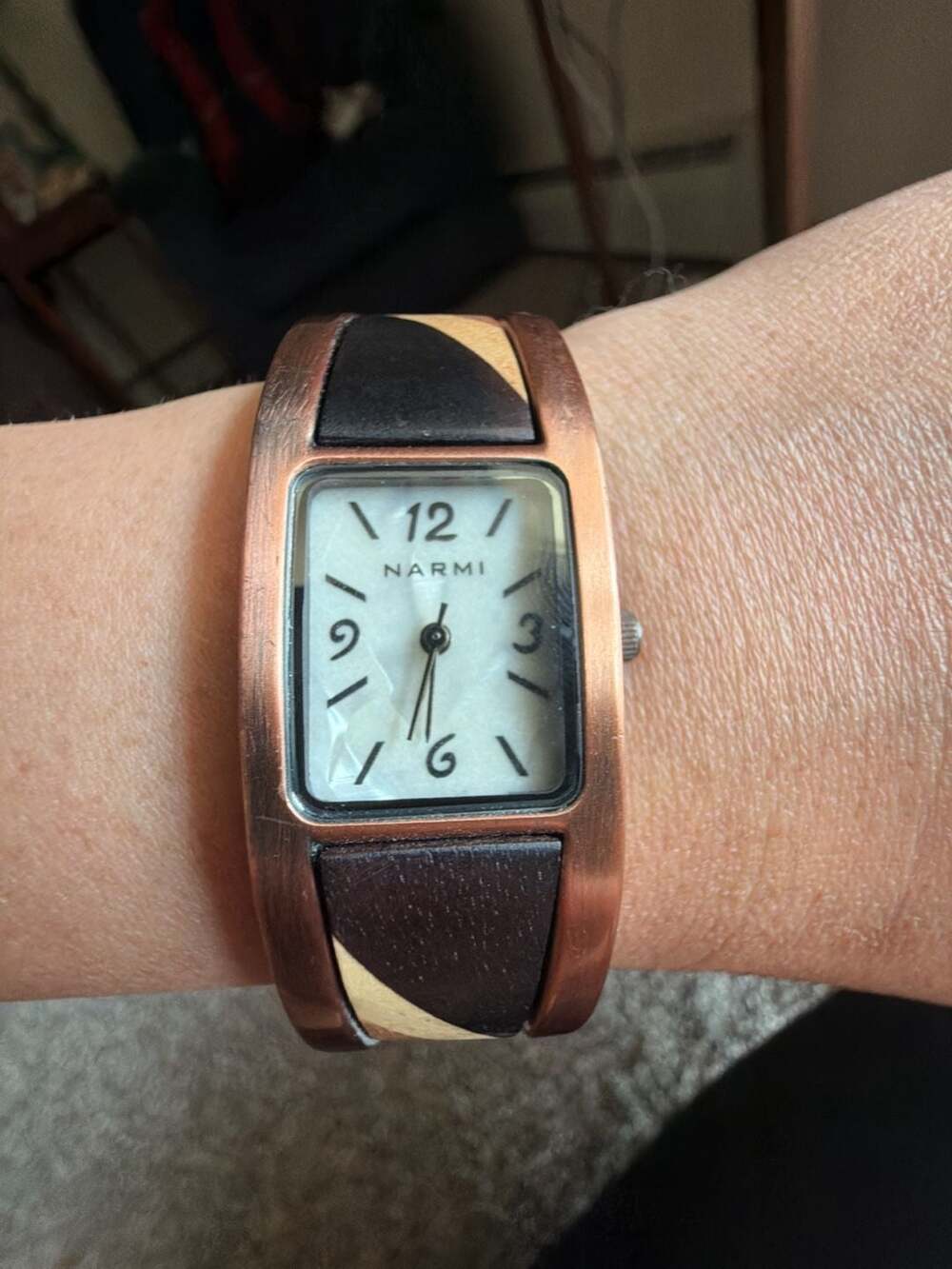 Armitron Women's Geometric Cuff Watch and Ring Set